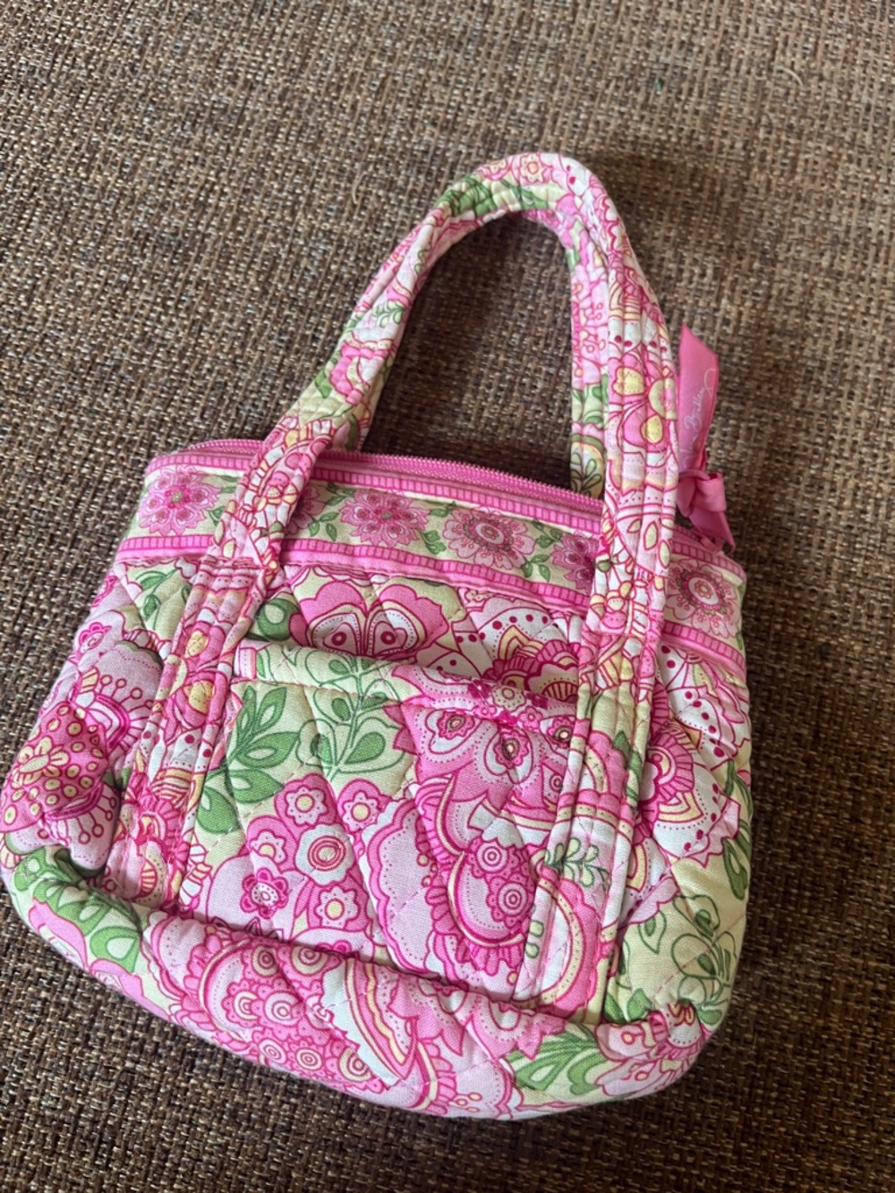 Vera Bradley Pink Floral Quilted Mini Tote